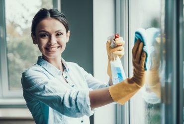 janitors cleaning an office
